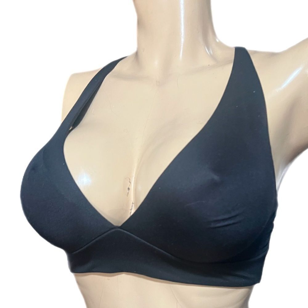 Victorias Secret Supersoft Unlined plunge Wire free Bralette Bra Black 36B